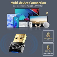 USB BT5.4 Computer Adapter Plug & Play Mini EDR/BLE Dongle Receiver & Transmitter Black ABS Material A2DP Support 10-20m 3Mbps