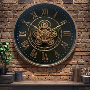 <span class=keywords><strong>Horloge</strong></span> <span class=keywords><strong>Murale</strong></span> Contemporaine en Métal à Aiguille Unique de 80cm, 31.5 Pouces, Art Déco Vintage, Grand Mécanisme <span class=keywords><strong>pour</strong></span> Salon - Product Image 4