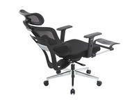 Fauteuil de bureau ergonomique moderne avec dossier en maille respirante, trois options de couleur, fonction d'inclinaison, base chromée, pour bureau à domicile