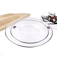 Assiette de Présentation en Verre de Luxe de 33 cm (13 Pouces) avec Bordure Argentée, Assiette de Service Élégante pour Mariage, Vente en Gros