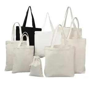 Wholesale Cheap Custom Printed Logo Plain White Cotton Canvas Tote Bag Reusableheat TransferBag With Letter Pattern