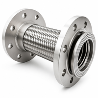 Tuyau flexible en acier inoxydable tressé avec extrémités à bride DN25-DN300, connecteur de pompe haute pression pour pipeline CVC