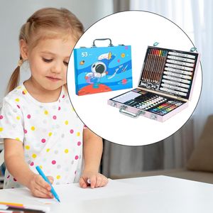 Nouvel ensemble de papeterie scolaire, kit de dessin, kit d'art pour artistes, ensemble de peinture avec des matériaux écologiques, boîte cadeau pour enfants, cadeaux de Noël - Product Image 3