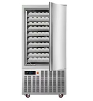 Congélateur commercial vertical à température unique, réfrigérateur à porte simple, grande capacité, refroidissement par air, contrôle numérique, en acier inoxydable