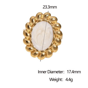 Nouvelles bagues ouvertes de luxe en acier inoxydable, étanches et inaltérables, au design tournesol unique avec effet goutte d'huile, plaqué or 18 carats, haut de gamme, faites à la <span class=keywords><strong>main</strong></span> - Product Image 5