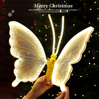 Ornement de Noël en forme de papillon lumineux 3D, pendentif suspendu pour arbre de Noël et décoration de scène