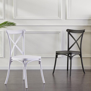 Silla de Resina Plástica con Respaldo en X, Apilable, Desmontable, para <span class=keywords><strong>Comedor</strong></span> Comercial en Exteriores, Estilo Antiguo, para Banquetes y Eventos - Product Image 4