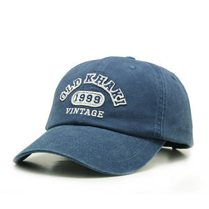 Casquette de baseball non structurée en coton lavé, 6 panneaux, avec logo brodé personnalisé, impression en relief, tissu Oxford - Product Image 4