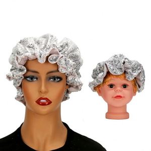 Bonnets en satin personnalisés 2 couches pour maman et moi, avec paillettes, pour perruques, sommeil, bain, ensemble femme, maman, bébé, enfants - Product Image 2