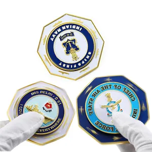 Factory Custom Challenge Coin Gold 360 Degree Rotatable Coins Collections 3D Double Side Metal Enamel Spinner Spinning Coin