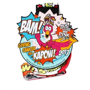 Manufacturers Wholesale Activity Theme Award <b>Metal</b> Commemorative Sports Medals Custom Breast Cancer Awareness Running Medals - Product Image 1