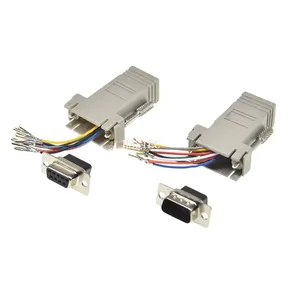 ชายหญิง DB9 9PIN serial พอร์ตเชื่อมต่อ RJ45 หญิงอะแดปเตอร์ D-SUB RS232 COM พอร์ต LAN อีเธอร์เน็ตพอร์ต Converter