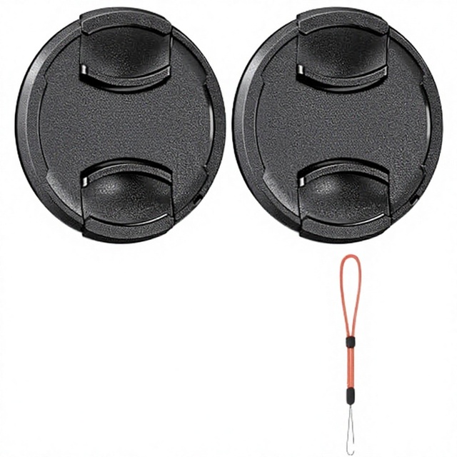 67mm 2-Piece Universal Non-Full Frame Lens Cap with Leashes & Microfiber Cloths for & Minolta Made in China