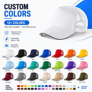 Casquette de camionneur personnalisée à 5 panneaux, dos en maille, réglable, respirante, imperméable, en polyester, unisexe, décontractée, pour l'extérieur, 12 couleurs - Product Image 3