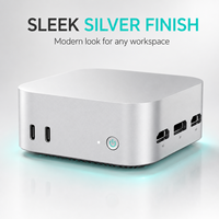 Mini PC con Acabado Plateado, CPU Moderna, Doble USB-C, DP, para Recepción, Área de Visitantes y Presentaciones Profesionales