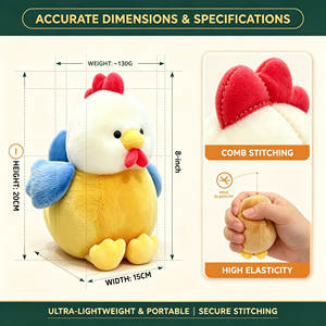 Peluche de <span class=keywords><strong>poussin</strong></span> colorée douce de 8 pouces, poupée de coq en peluche, <span class=keywords><strong>prix</strong></span> pour machine d'arcade de centre commercial, fournisseur direct d'usine, en stock à <span class=keywords><strong>acheter</strong></span> - Product Image 2
