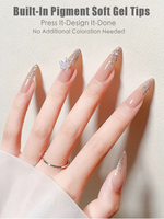 MyBeautyNails Apres Gel X Soft Gel Nail Tip Extension Jelly Nude Natural Neutral Nude Color Gel X Nail Tips Full Cover Color