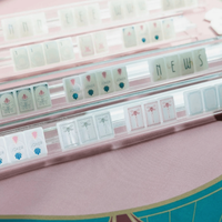 Mahjong américain de luxe en nacre, ensemble de 160 tuiles en acrylique peintes à la main, design décoratif blanc la maison du Mahjong