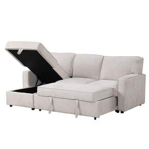 Modern Convertible Reclining <b>Sleeper</b> <b>Sofa</b> <b>Bed</b> 3 USB Ports PU Leather Solid Wood Legs Wear-resistant Living Room Bedroom - Product Image 1