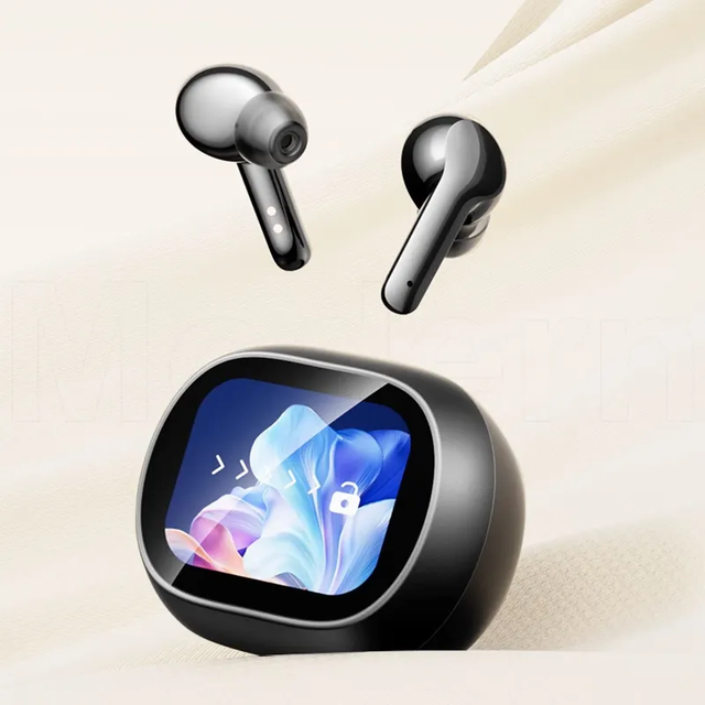 Private Model AI Screen In-Ear TWS Headset LED for BT Wireless No Sound Leakage Touch Screen Control Type-C Translation Earbuds