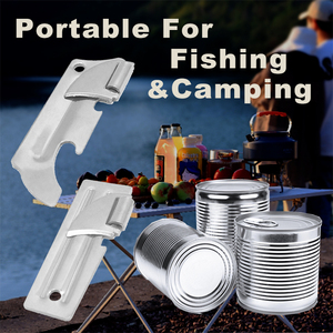 Abridor Manual de aleación de Zinc y Metal con logotipo personalizado de fábrica, tarro duradero de acero inoxidable, Mini abrelatas Manual portátil para pesca y Camping - Product Image 5