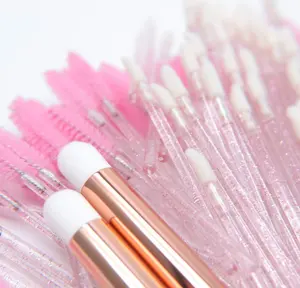 Оптовая цена блестящие одноразовые аппликаторы для макияжа розовые щетки для шампуня