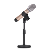 Support de microphone sans fil professionnel pour diffusion en direct, support de disque de microphone en plastique avec fixation de table pour les réunions