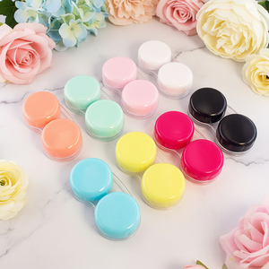 Étui à lentilles de <span class=keywords><strong>contact</strong></span> portable en plastique, <span class=keywords><strong>best</strong></span>-seller, coloré, réfléchissant, carré, pour femmes et hommes - Product Image 1