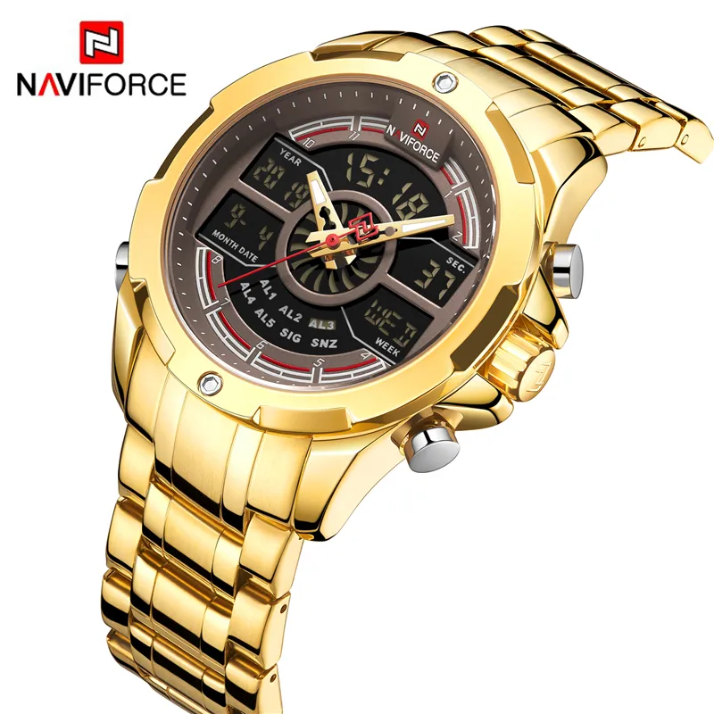 NAVIFORCE Luxury Mens Sport Watch Brand Waterproof BackLight Digital Quartz Wrist watches Men Clock Relogio Masculino