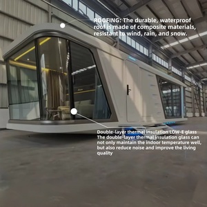 Casa Prefabbricata a Capsula Spaziale, Cabina Modulare in Vetro, Alloggio Panoramico Prefabbricato per Resort e Campeggio - Product Image 6