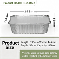 Plaque à pain rectangulaire jetable en aluminium de 850 ml avec couvercle, qualité alimentaire, robuste, compatible four, pour la cuisson