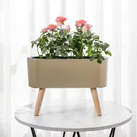 BRICEセルフウォーターポットフロア花瓶プラントスタンドフラワーボックスホルダーディスプレイポットラック素朴な装飾植木鉢脚付き