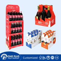Support d'affichage en carton ondulé de haute qualité, support d'affichage au sol pour la vente au détail, support d'affichage personnalisé pour boissons, bière, vin, eau, bouteilles
