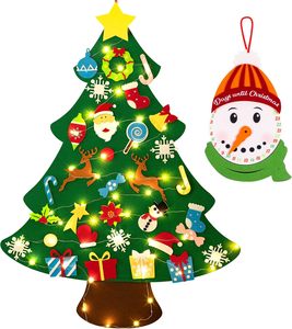 Ensemble de sapin de <span class=keywords><strong>Noël</strong></span> en feutre DIY de 3 pieds avec 33 ornements pour enfants, décoration murale de <span class=keywords><strong>Noël</strong></span>, <span class=keywords><strong>calendrier</strong></span> de l'avent - Product Image 1