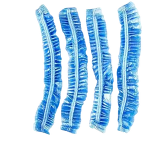 Bonnets <span class=keywords><strong>de</strong></span> douche jetables en PE pour femmes, couverture <span class=keywords><strong>de</strong></span> cheveux imperméable pour le traitement du <span class=keywords><strong>bain</strong></span>, <span class=keywords><strong>bonnet</strong></span> <span class=keywords><strong>de</strong></span> douche en plastique <span class=keywords><strong>blanc</strong></span> et bleu <span class=keywords><strong>de</strong></span> qualité - Product Image 2