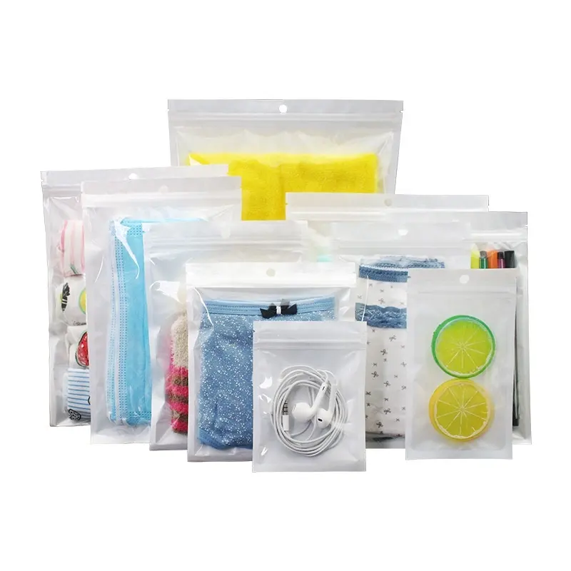 Commercio all'ingrosso eco friendly logo personalizzato cibo cellulare bianco cerniera trasparente sacchetti di imballaggio per cassa del telefono