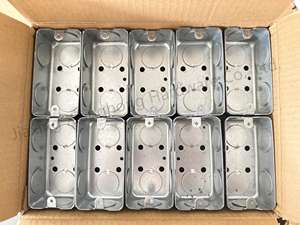 2x กล่องเหล็กชุบสังกะสี4ช่อง1-1/2 "กล่องเต้าเสียบแบบติดผนังลึก58351-1/2" - Product Image 6