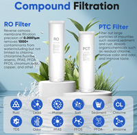 Système de filtration d'eau par osmose inverse sous évier FilmTec Membrane 1000G à haut débit, sans réservoir, CE OEM, pour usage domestique et hôtelier