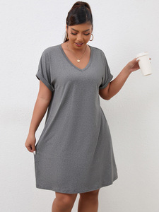 Vestido Casual <span class=keywords><strong>de</strong></span> Color Sólido para <span class=keywords><strong>Mujer</strong></span>, Camiseta <span class=keywords><strong>de</strong></span> Uso Diario, Camisetas para <span class=keywords><strong>Mujer</strong></span>, Vestido Corto <span class=keywords><strong>de</strong></span> Verano - Product Image 2
