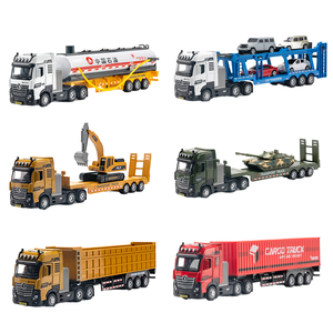 Camion de chantier militaire <span class=keywords><strong>en</strong></span> alliage 1:50 avec remorque, <span class=keywords><strong>jouet</strong></span> de simulation <span class=keywords><strong>en</strong></span> plastique pour enfants avec modèle de pelle - Product Image 1