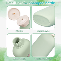 Nouveauté, shampoing plat en plastique HDPE doux au toucher, bouteille à pompe à lotion pour les soins de bébé avec bouchon supérieur rabattable, bouteille d'emballage cosmétique