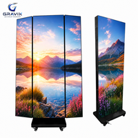 Écran LED portable pliable en trois parties P1.25 P1.538 P1.86 P2.5, affichage numérique publicitaire pliable pour événements en intérieur