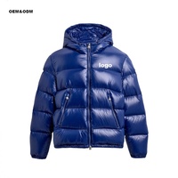 Veste d'hiver décontractée réversible pour hommes, courte, Boxy, fermeture éclair, toile, col montant, écologique, coupe-vent, à capuche, doudoune