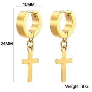 Pendientes de Aro con Colgante Geométrico en Forma de Corazón, de Acero Inoxidable, Chapados en Oro, Accesorio de Joyería Moderno para Mujer - Product Image 3