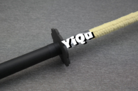 Bâtons de jonglage professionnels Yiqu FS63 durables de 63 cm (noir + jaune, plastique textile) pour artistes - Spectacles de jonglage sur scène