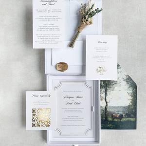 Luxueux et Élégant Ensemble d'Invitations Mariage et Anniversaire <span class=keywords><strong>en</strong></span> Plexi Givré Acrylique Glamour avec Boîte à Cartes Cadeaux <span class=keywords><strong>en</strong></span> Velours Faite <span class=keywords><strong>en</strong></span> Matériau Papier Durable - Product Image 2
