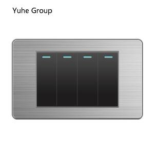 Interruptor de pared universal con acabado cepillado de aluminio, adecuado para interruptores de pared eléctricos estándar de hoteles familiares. - Product Image 4