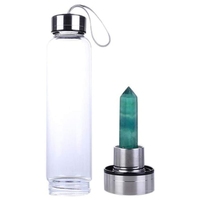 Vente en gros de bouteilles d'eau en verre de cristal de pierre précieuse de guérison naturelle, tour d'améthyste de Quartz Rose pour décoration de cadeau