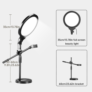 26cm <strong>14inch</strong> <strong>LED</strong> Bi-Color <strong>Ring</strong> <strong>Light</strong> 3500K-6100K With Stand and Phone Holder for Selfie and Video Streaming for Photography - Product Image 3