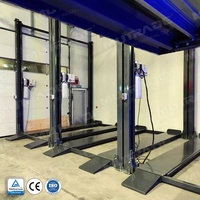 Système de stationnement vertical à empilage de voitures à 4 poteaux hydrauliques
